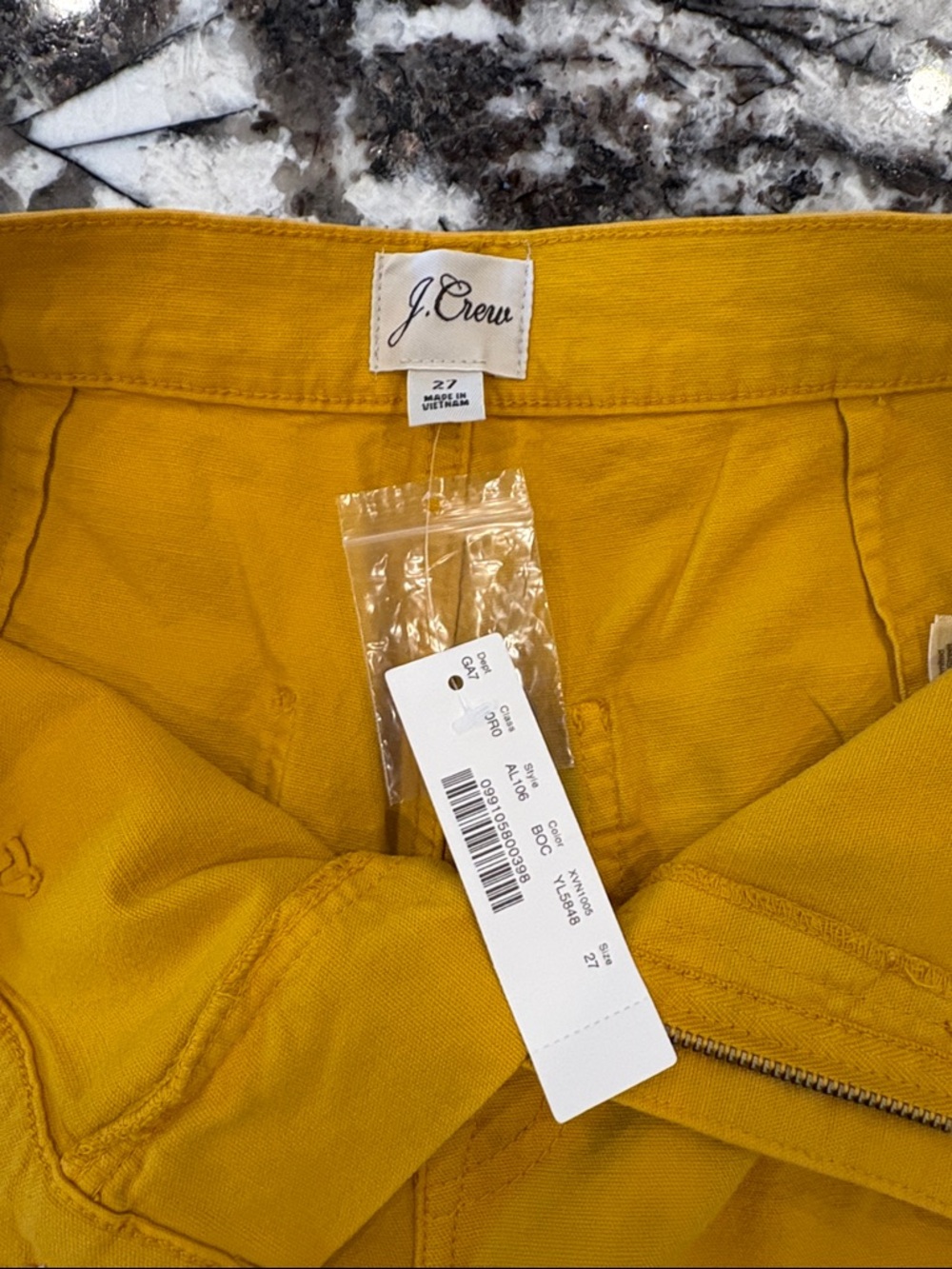 J. Crew Women's Mustard Yellow Chino Pants, NWT, size 27